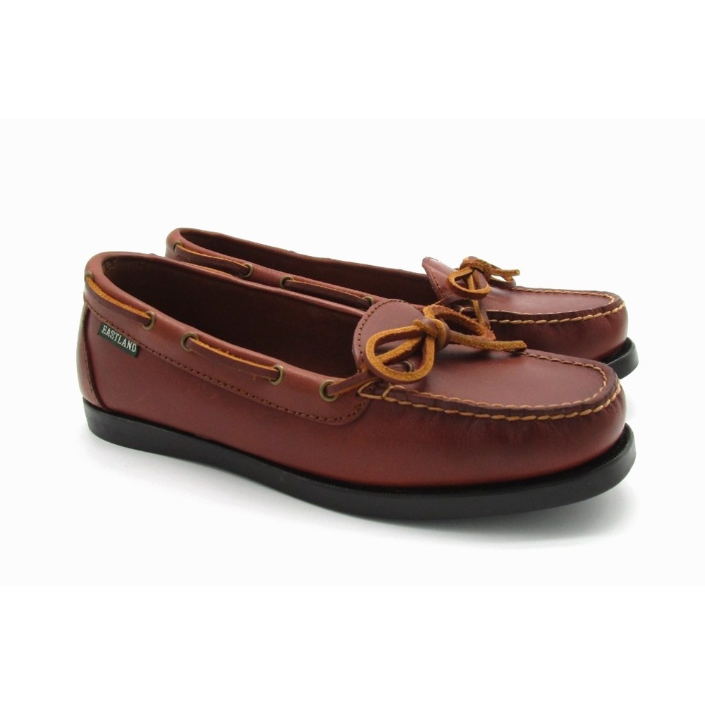 Eastland Yarmouth Brown Leather Boat Shoes Moc Toe Womens 7M